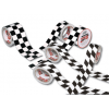 Cinta a cuadros blanca y negra ISC Racers Tape de 13,5 m